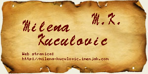 Milena Kuculović vizit kartica